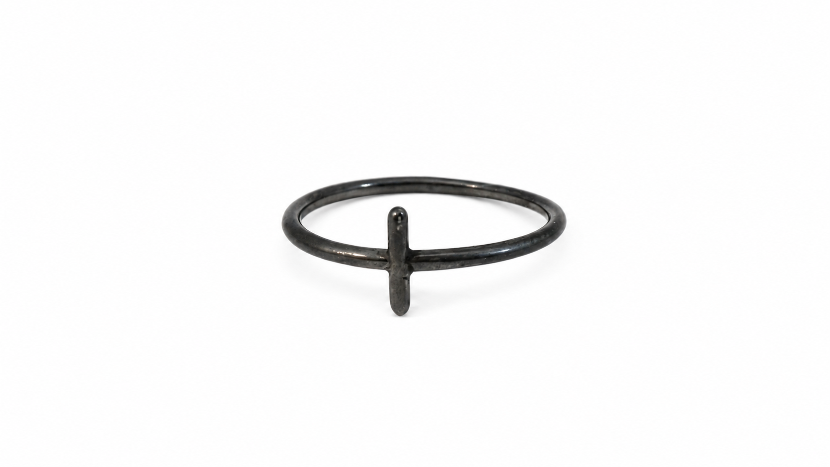 SØLV RING PIND SORT OXYD