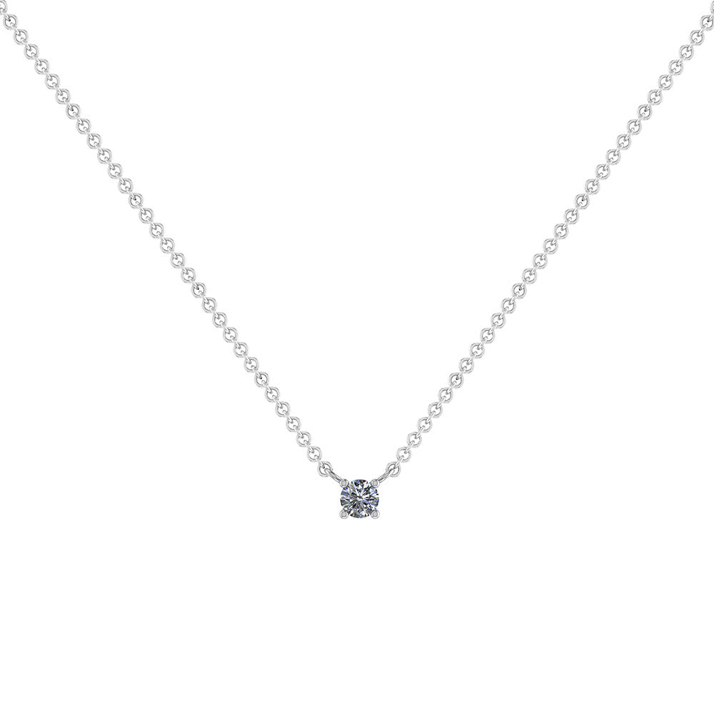 Henrik Ørsnes Design Diva Halskæde i 18 Karat Hvidguld med Brillant 0,20 Carat TW/SI