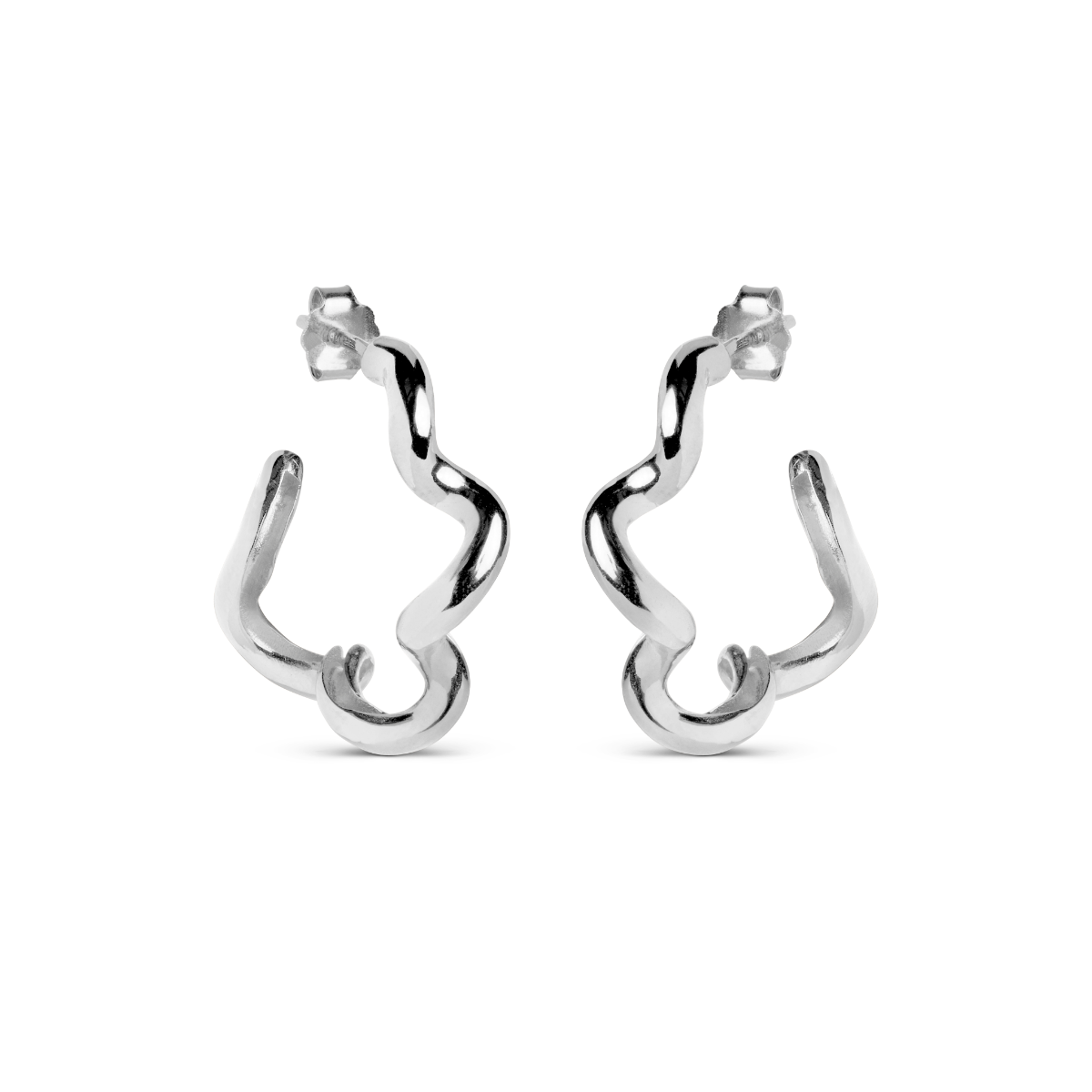 Curly Hoops Sterling Sølv Øreringe fra Enamel E312S
