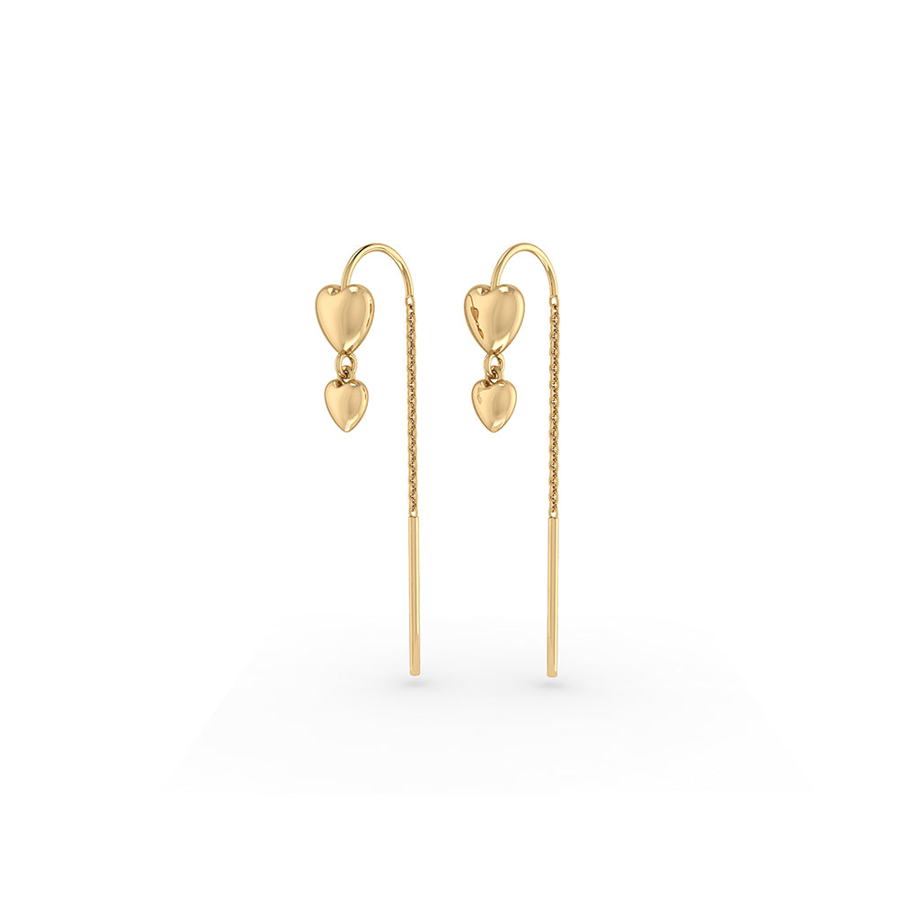 Hjerte Rhodineret Sølv Øreringe fra Smykkekæden