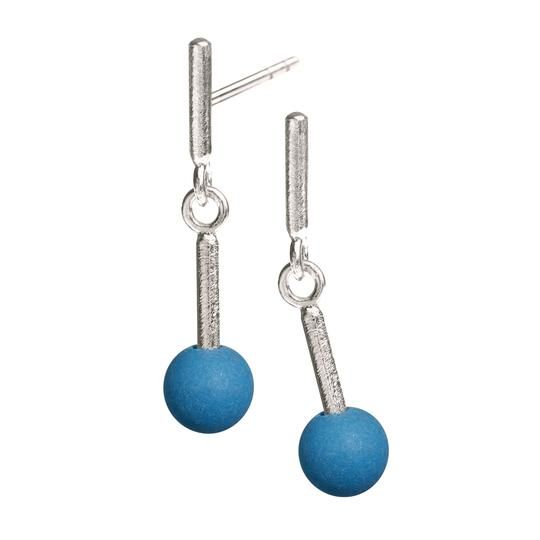 Glow Dangle Blue Sterling Sølv Ørestikker fra Scherning med Porcelæn