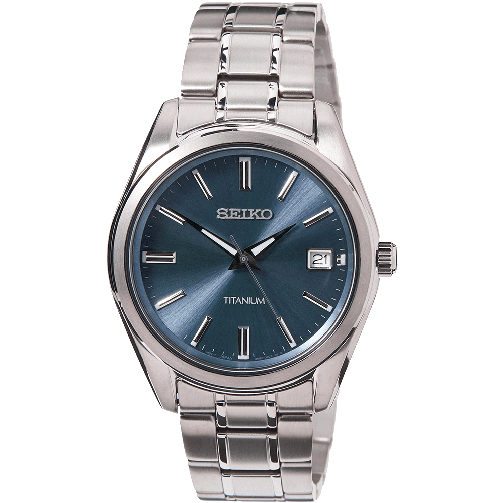 SEIKO UR HR TITANIUM BLÅ SKIVE