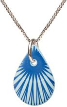 Scherning Splash Teardrop Cloud Blue Sterling Sølv Halskæde med Porcelæn