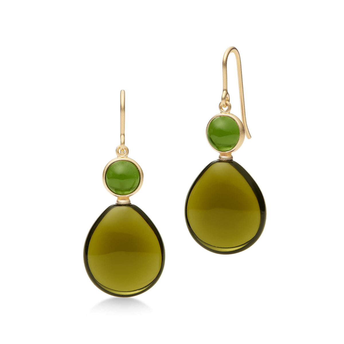 PRIME DROP ØRERINGE MOSS GREEN AND OLIVE