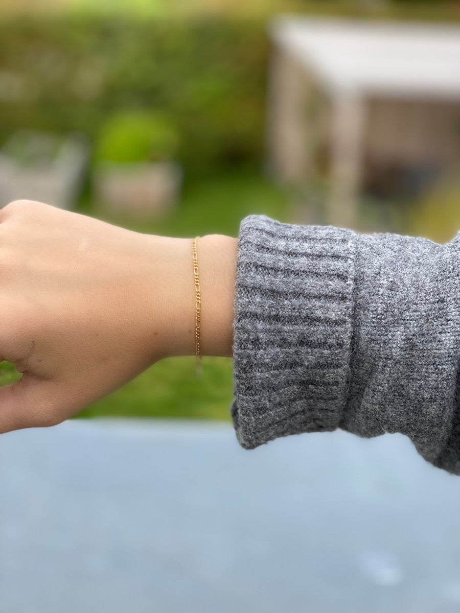 Isabell Figaro Forgyldt Sølv Armbånd fra Smykkekæden