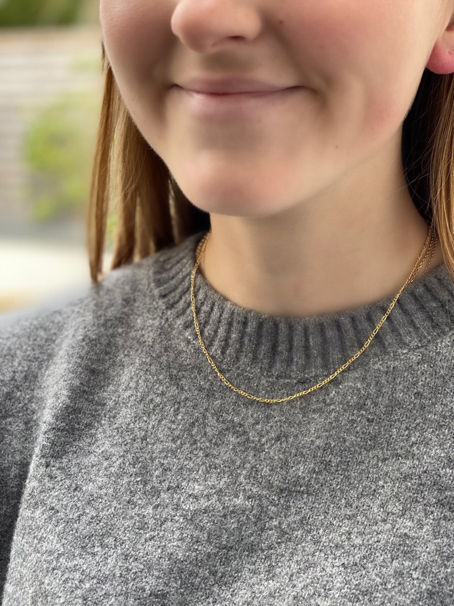 Isabell Figaro Forgyldt Sølv Halskæde fra Smykkekæden