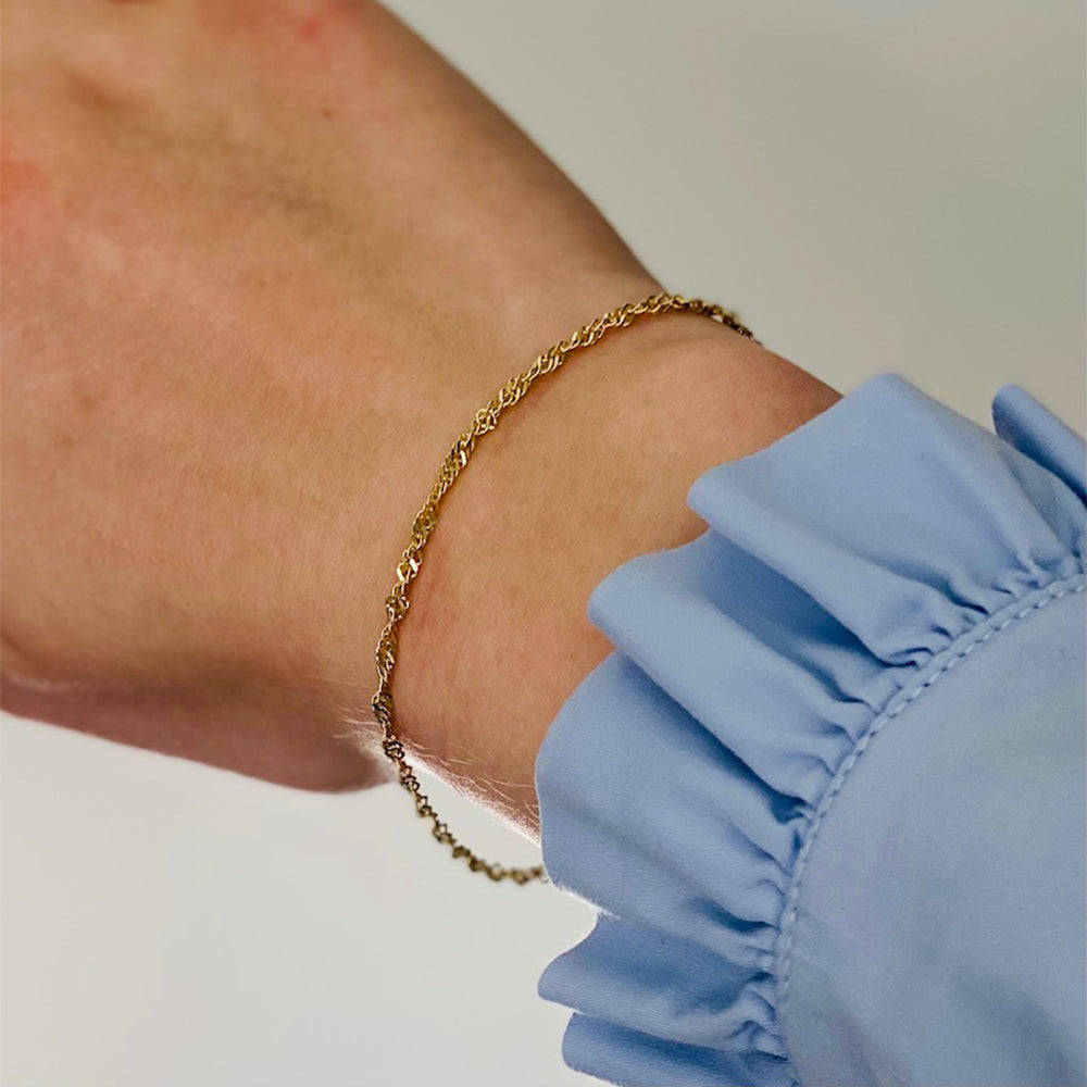 SØLV ARMBÅND SINGAPORE FORG