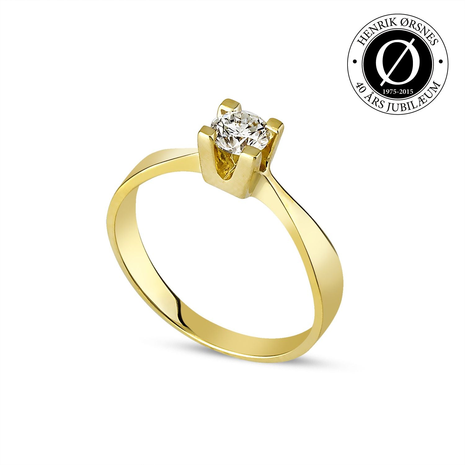 14KT GULD RING M 0,40CT W/SI3-PI