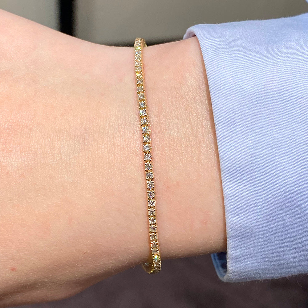 Henrik Ørsnes Design Tennis 14 Karat Guld Armbånd med Diamanter 1,26 Carat W/SI