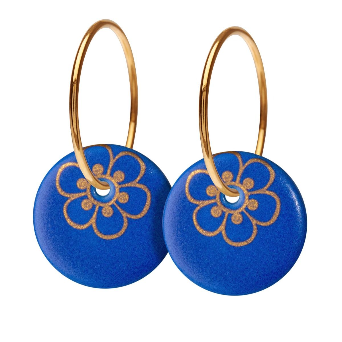 FLORA ØRERINGE, STOR - ROYAL BLUE