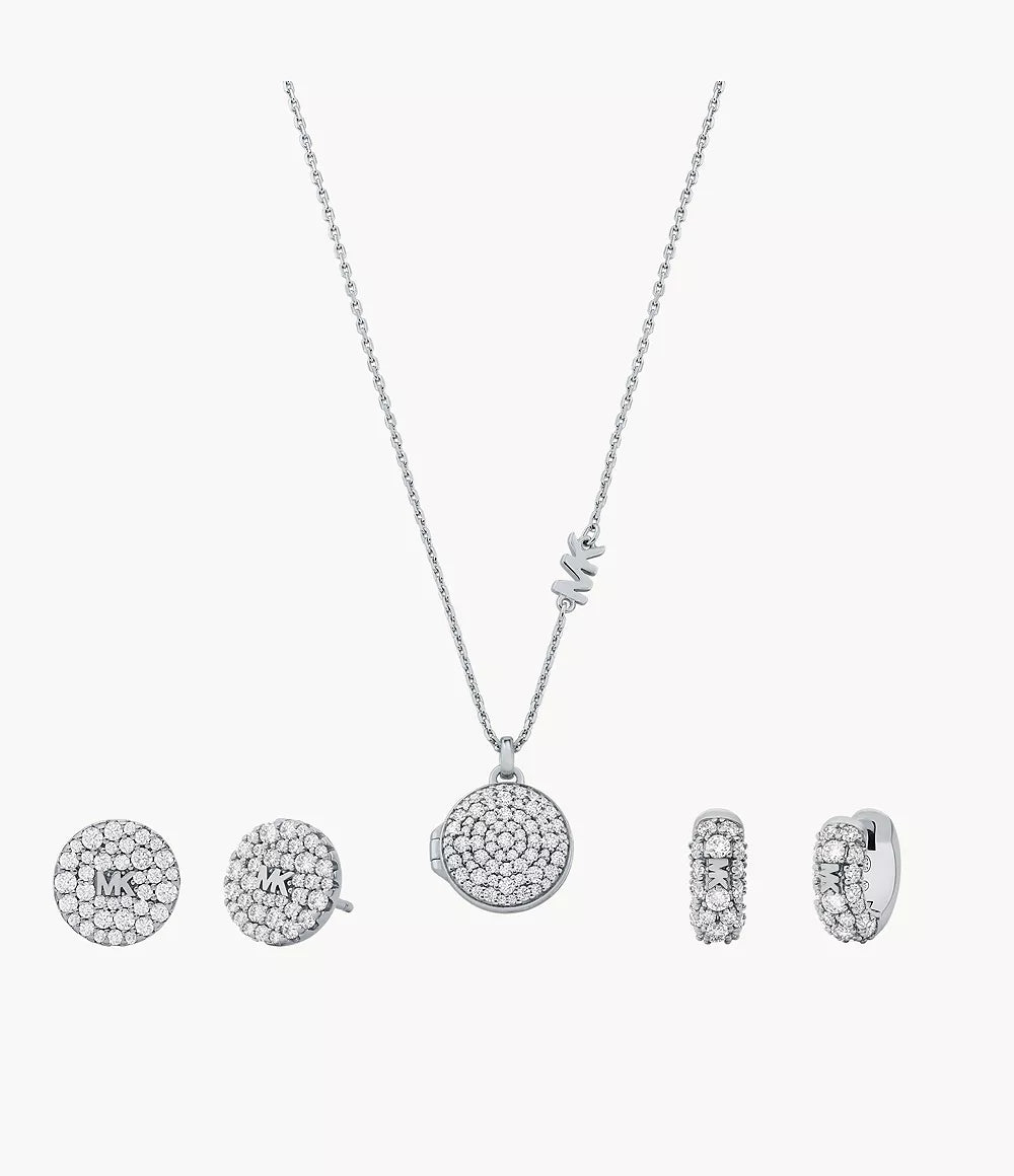 Michael Kors Silver Locket Smykkesæt i Sterling Sølv