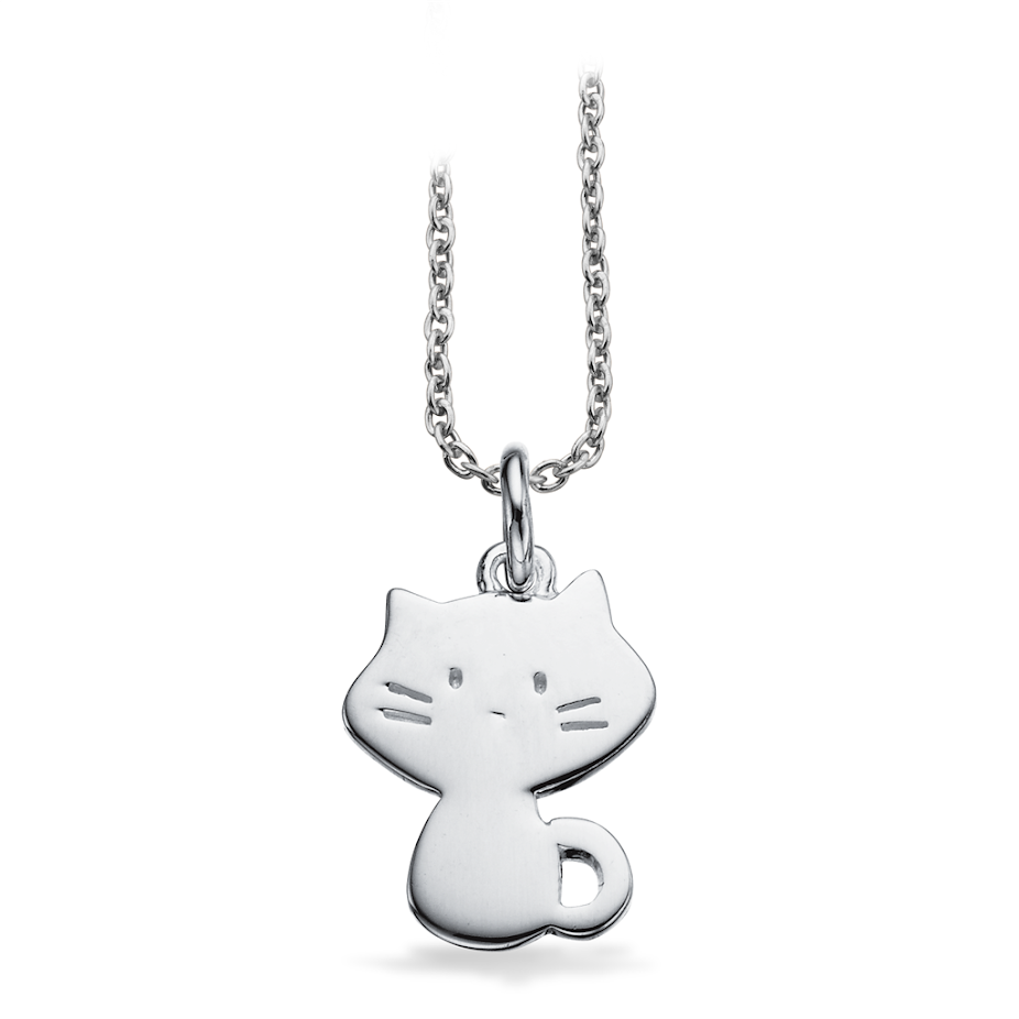 VEDHÆNG KAT SØLV M/KÆDE