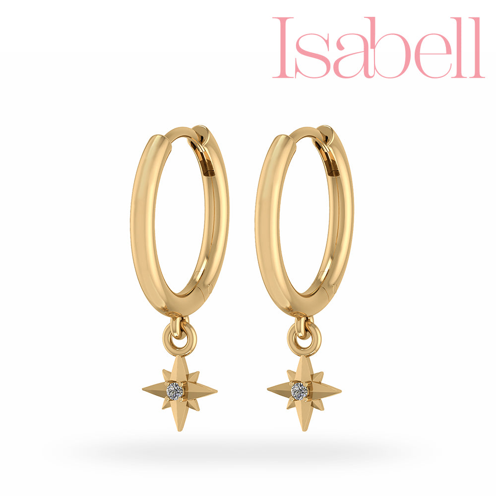 Smykkekæden Isabell Stjerne Forgyldt Sølv Ørestikker