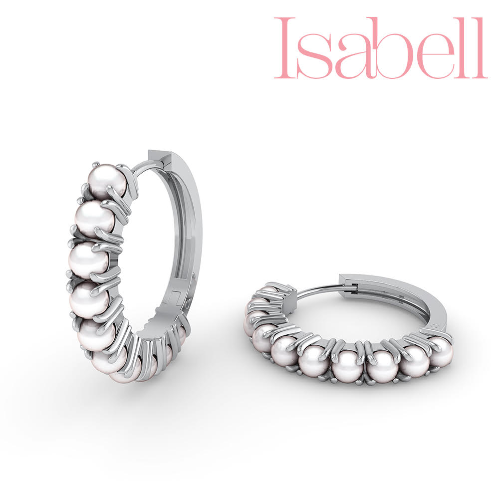 Smykkekæden Isabell Øreringe i Sterling Sølv med Perle