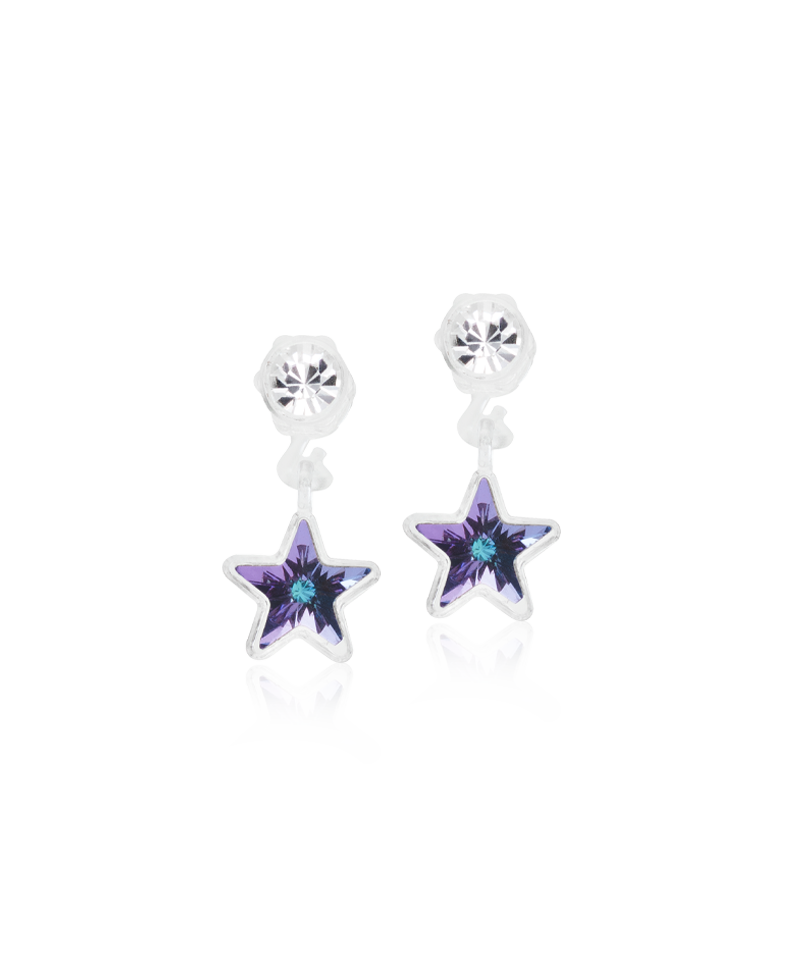 MP PENDANT STAR 4/6 MM, CRYSTAL/LILAC SHIMMER