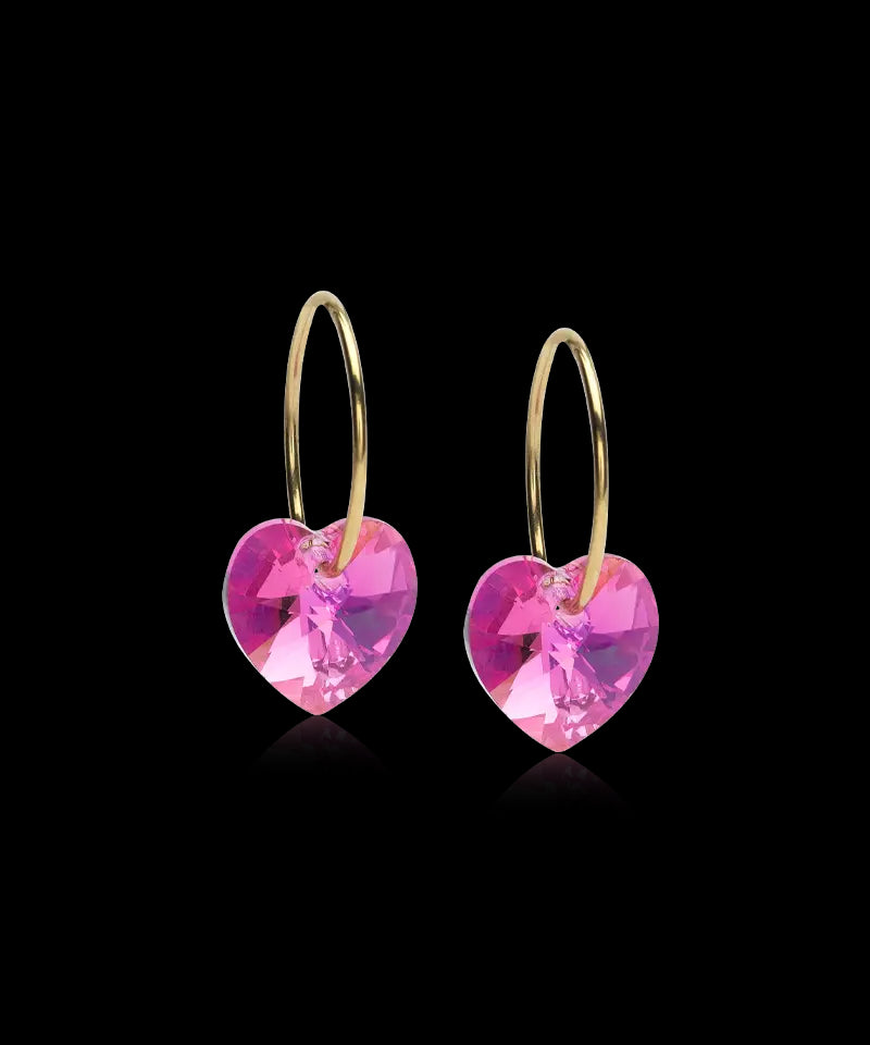 GT EAR RING 14 MM, HEART 10 MM, ROSE
