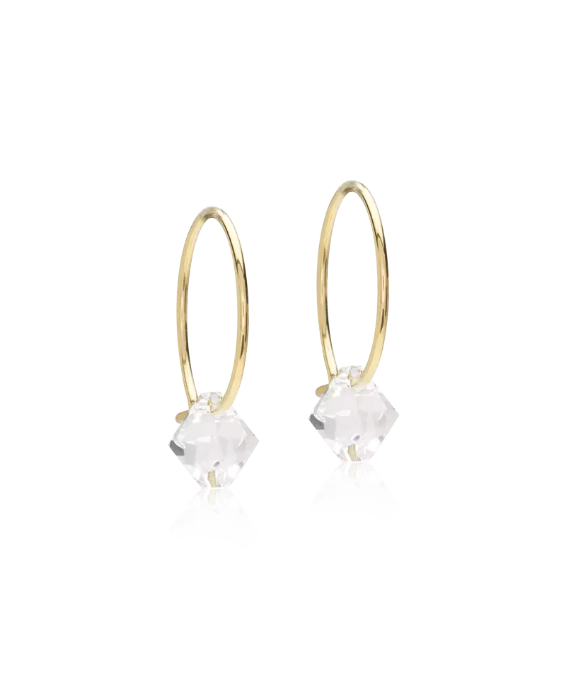 GT EAR RING 14 MM, BICONE 6 MM, CRYSTAL