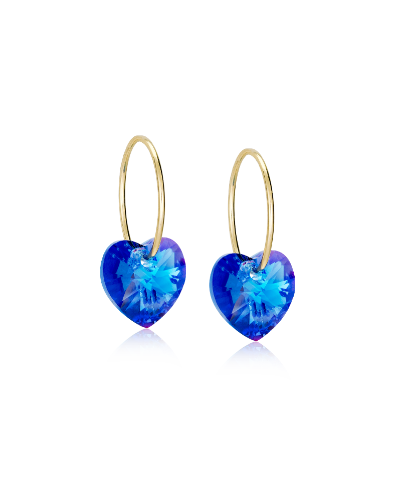 GT EAR RING 14 MM, HEART 10 MM, SAPPHIRE