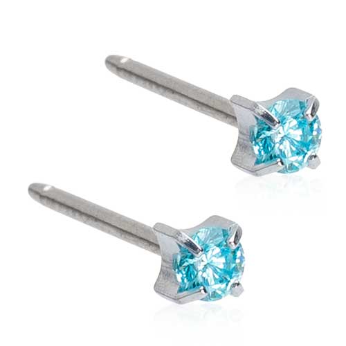 ST TIFFANY 3 MM, CZ AQUAMARINE