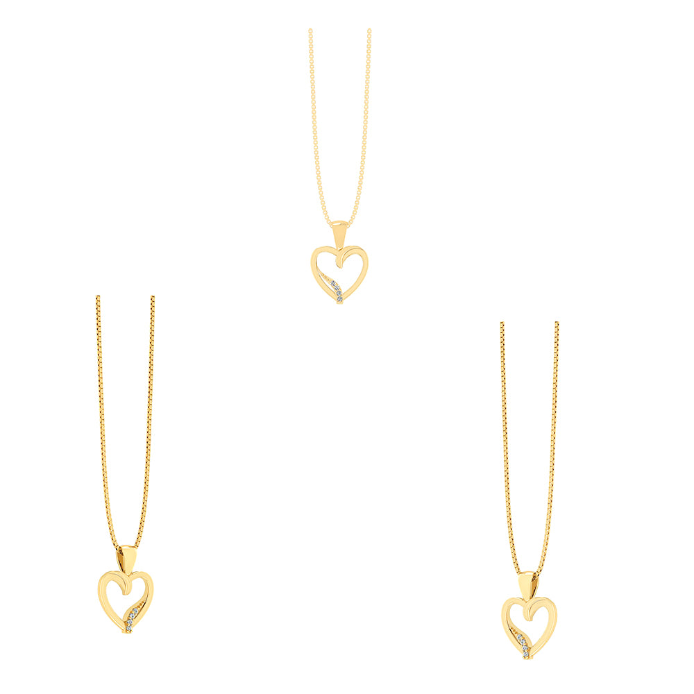 Henrik Ørsnes Design Hjerte Vedhæng i 14 Karat Guld med DIAMANTER 0,02 Carat W/SI