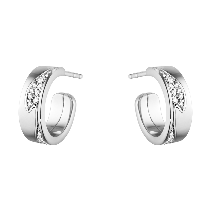 FUSION SMALL EARHOOP 1637A WG PAVÉ 0.18 CT