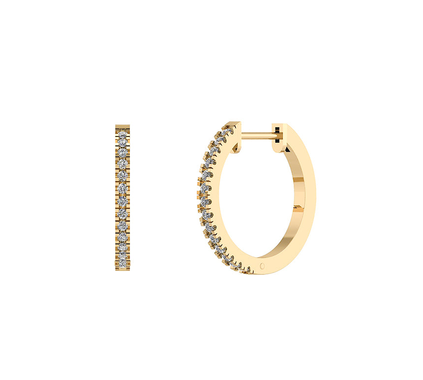 HENRIK ØRSNES DESIGN 14 Karat Guld Øreringe med Diamanter 0,31 Carat W/SI