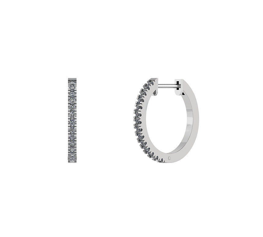 Henrik Ørsnes Design Creol 14 Karat Hvidguld Øreringe med Brillanter 0,31 Carat W/SI