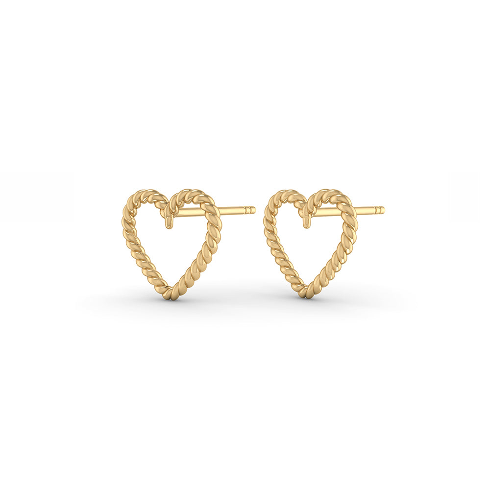 Hjerte Sterling Sølv Ørestikker fra Smykkekæden