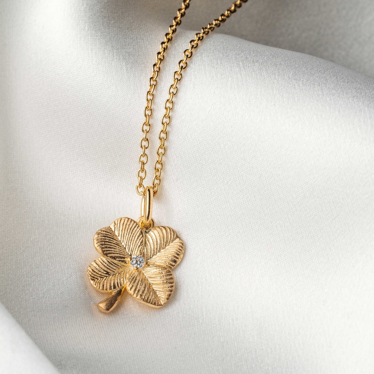 Smykkekæden Lykke Firkløver Forgyldt Sølv Halskæde