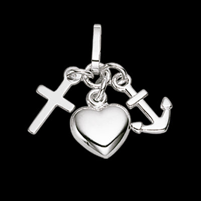 VEDHÆNG TRO-HÅB-KÆRLIGHED LILLE SØLV