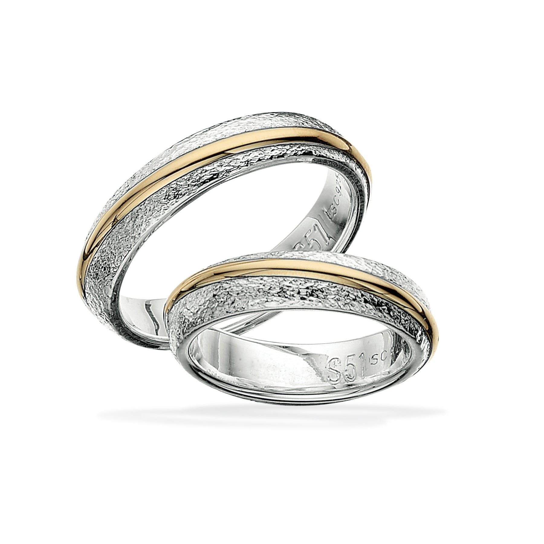 Scrouples Hjerteringe forlovelsesring i 14 kt. guld og sølv S51