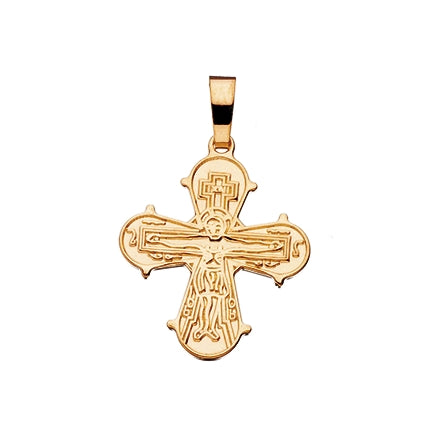 DAGMARKORS LILLE BLANK BAGSIDE 17 X 16 MM. 14 KT.