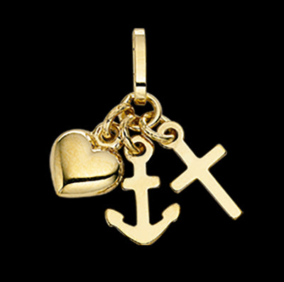 VEDHÆNG TRO-HÅB-KÆRLIGHED LILLE 8 KT.