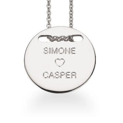 VEDHÆNG XXXX HJERTE XXXX SØLV RH. M/KÆDE