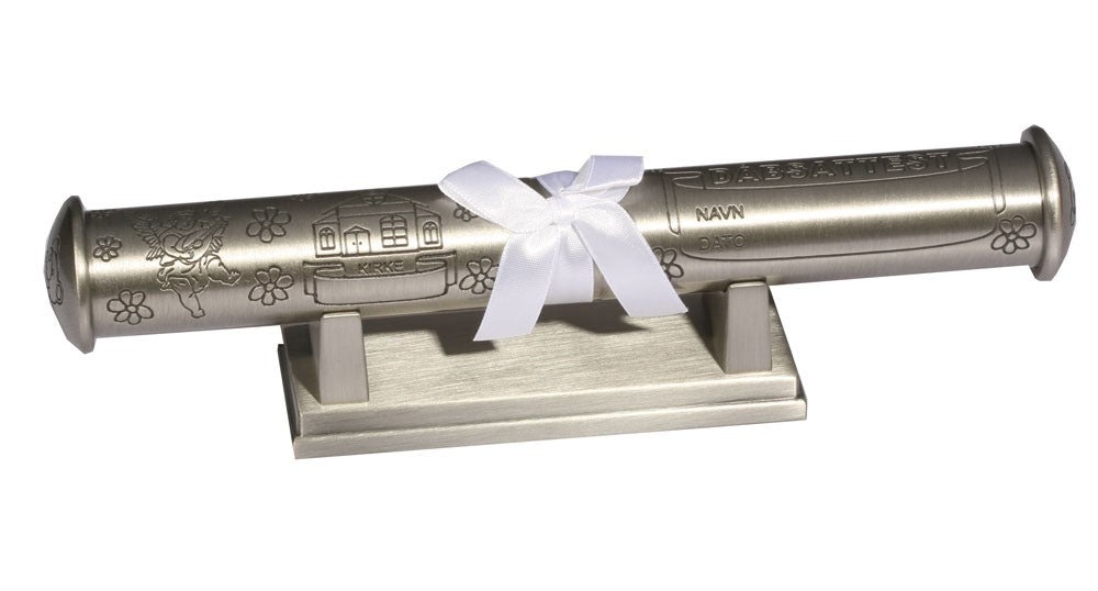 DÅBSRØR MED HOLDER I FORTINNET