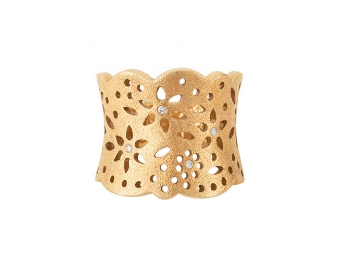 O.L.18KT.RING BLONDE STOR 0,07TW.VS