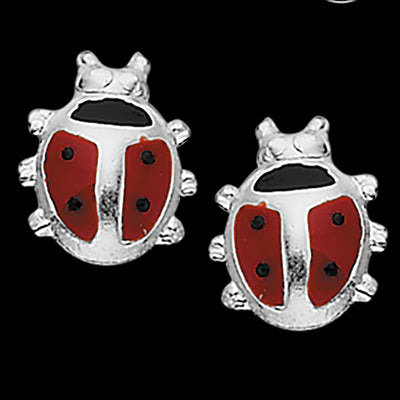 ØRESTIK STOR MARIEHØNE SØLV