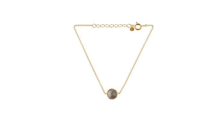 Aura Forgyldt Sølv Armbånd med Grå Månesten B-646-GP