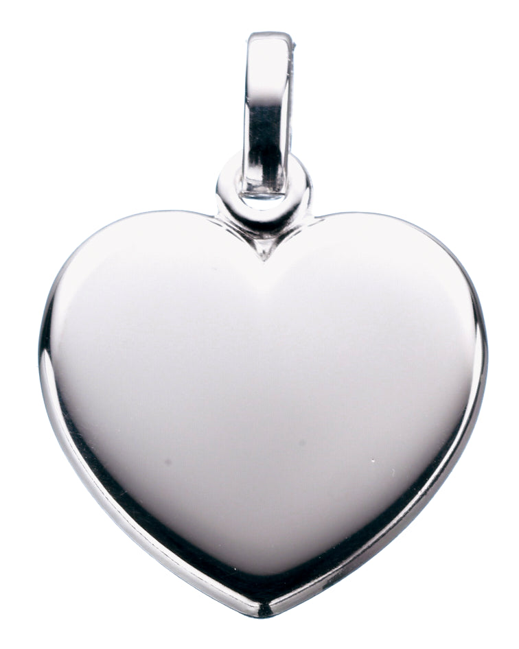 HJERTE PLADE BLANK 16 X 17 MM. SØLV