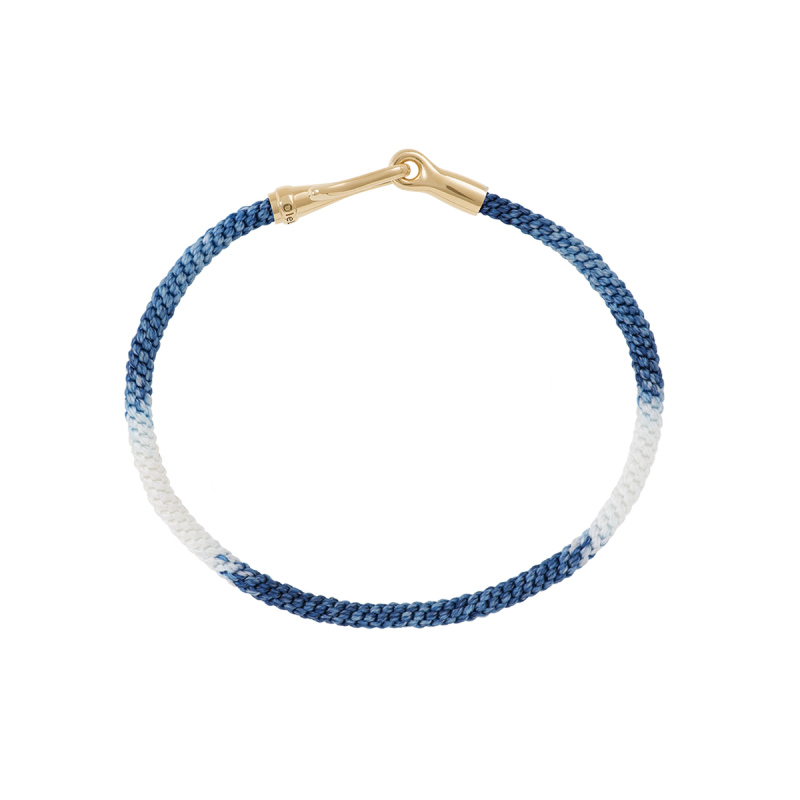 O.L.18KT.ARMBÅND LIFE HÅNDKNYTTET