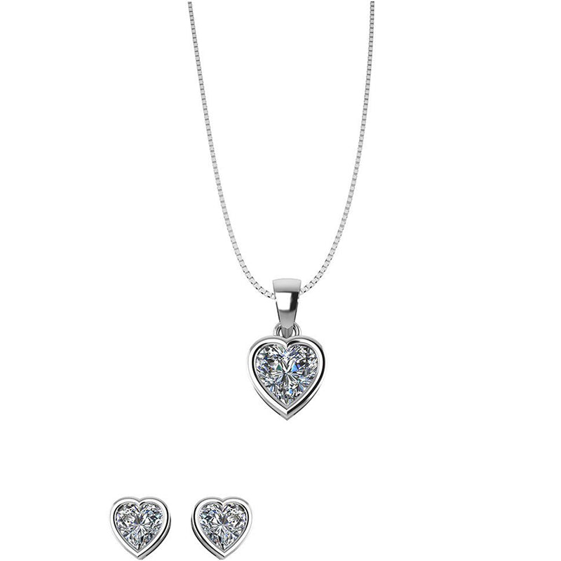 Smykkekæden Hjerte Sterling Sølv Smykkesæt SÆT583