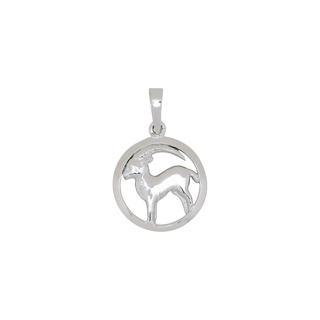 RHOD. SØLVVEDHÆNG STENBUKKEN 15MM