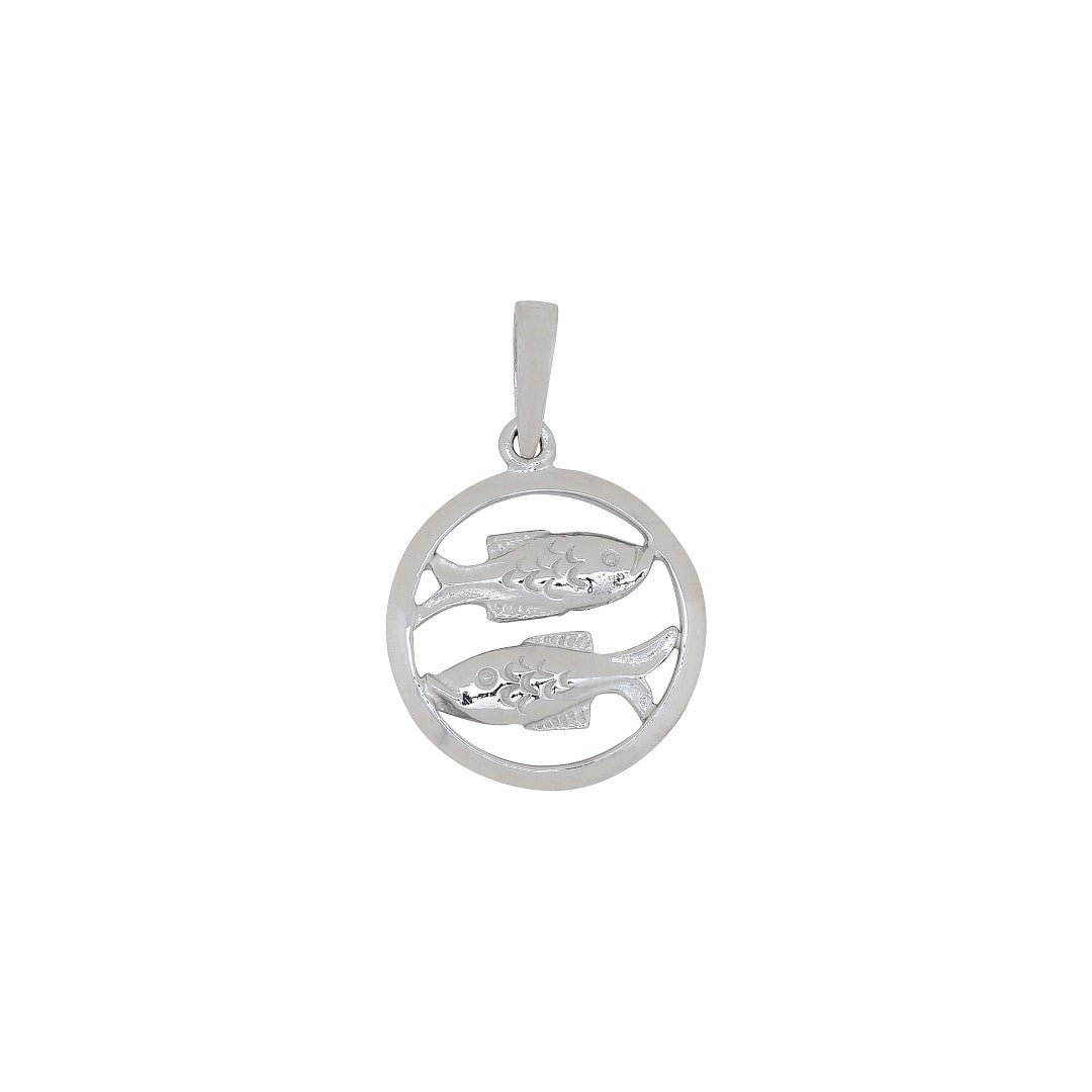 RHOD. SØLVVEDHÆNG FISKEN 15MM