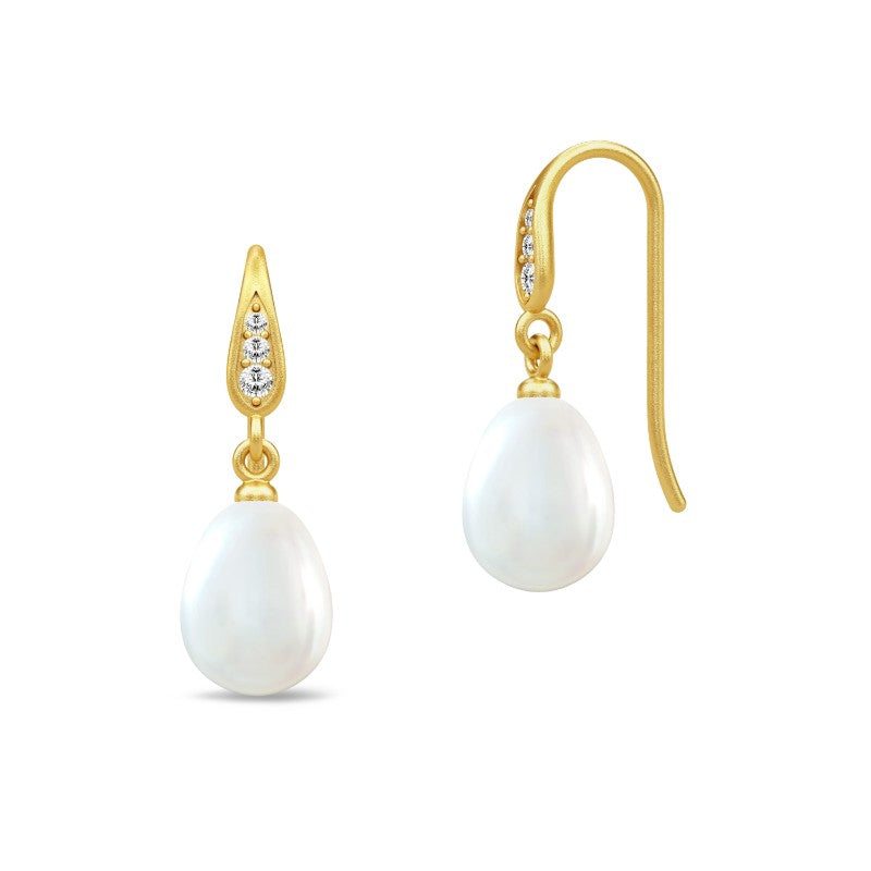 SØLV/FG ØREPYNT OCEAN PERLE