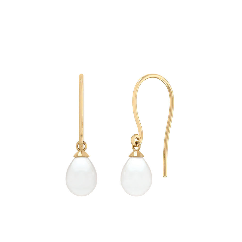 SØLV/FG ØREBØJLE M.PERLE