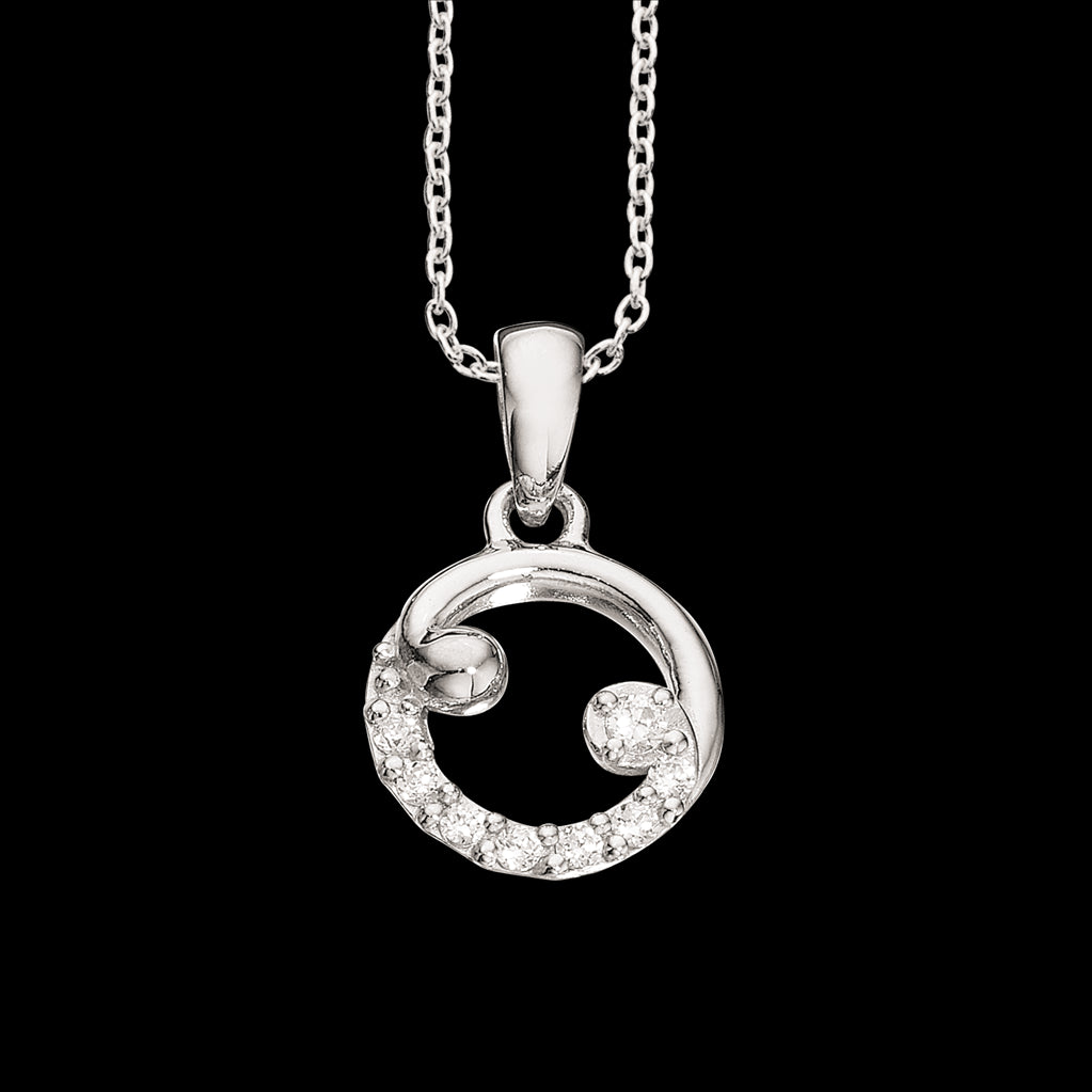 VEDHÆNG ZIR. SØLV RH. M/KÆDE