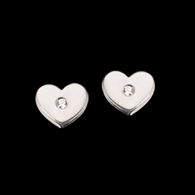 ØREPYNT HJERTE SYN.ZIR. SØLV