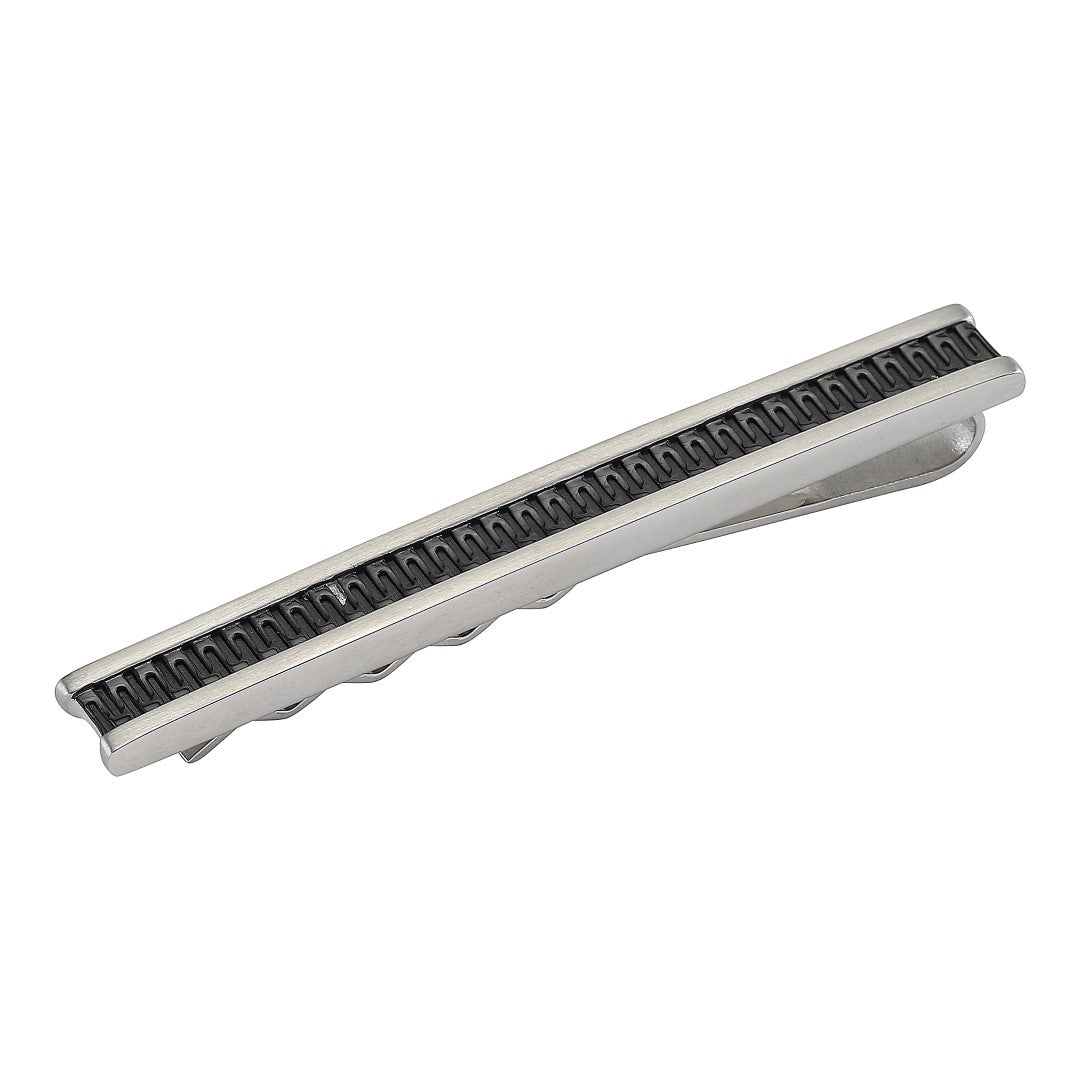 HERRE STÅL SLIPSEHOLDER M. SORT PVD BELÆG. (STRUC