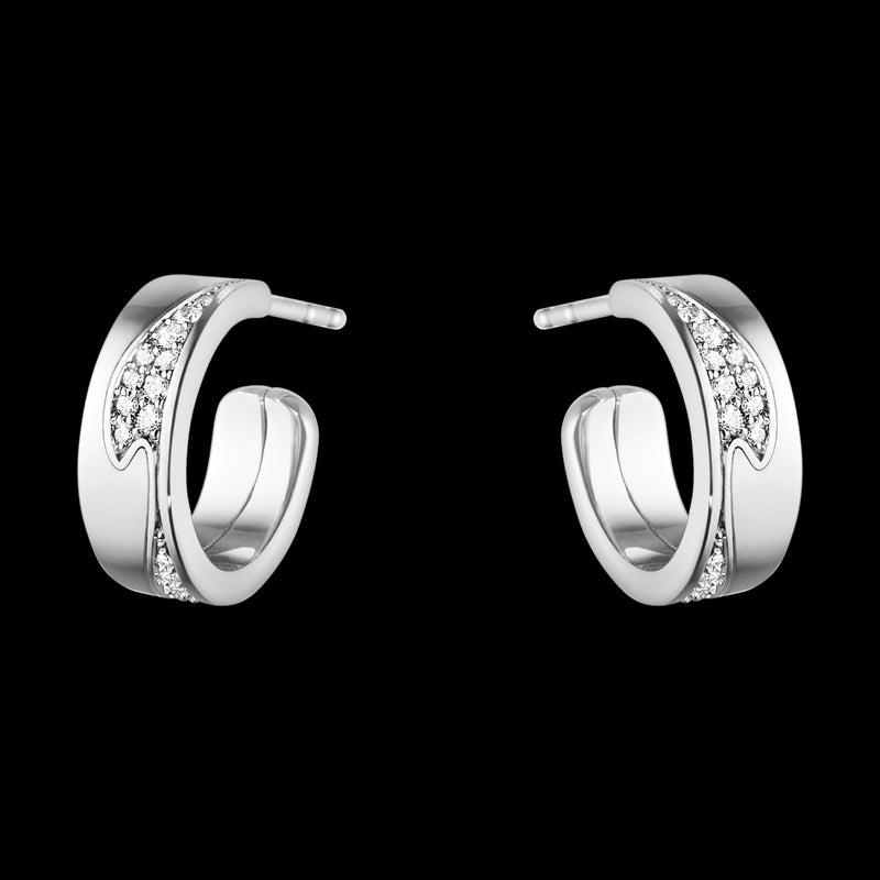 FUSION SMALL EARHOOP 1637A WG PAVÉ 0.18 CT