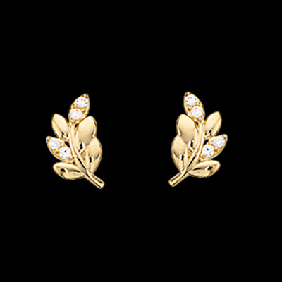 ØREPYNT BLAD SYN.ZIR. 8 KT.